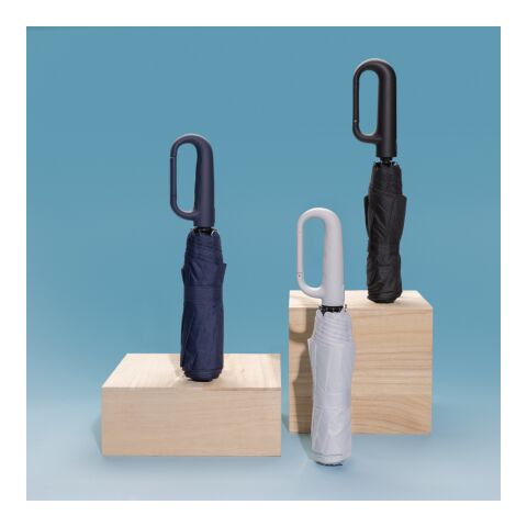 Yara 21“ AWARE™ rPET Regenschirm mit Karabiner schwarz | ohne Werbeanbringung | Nicht verfügbar | Nicht verfügbar