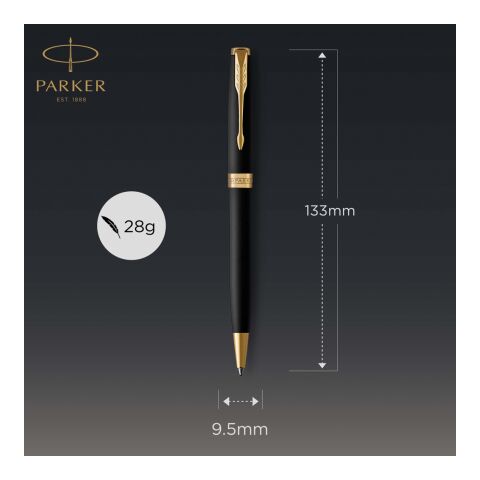 Parker SONNET Stift mattschwarz mit Palladium-Verzierungen gold