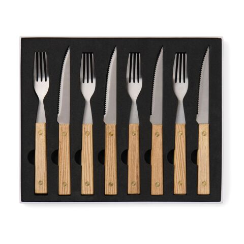 VINGA Paso 8-teiliges Grill-Besteck-Set braun | ohne Werbeanbringung | Nicht verfügbar | Nicht verfügbar