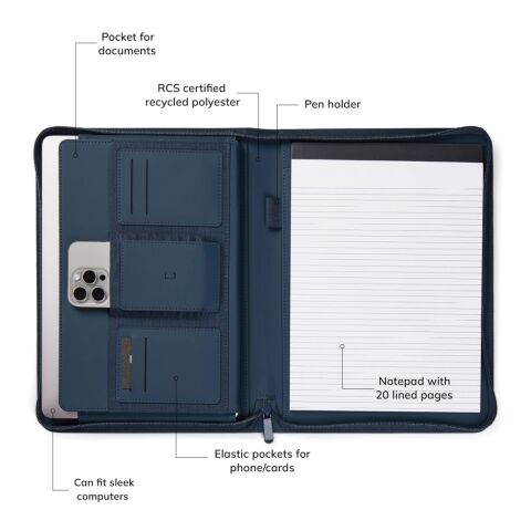 VINGA Baltimore RCS A4 Portfolio navy blau | ohne Werbeanbringung | Nicht verfügbar | Nicht verfügbar