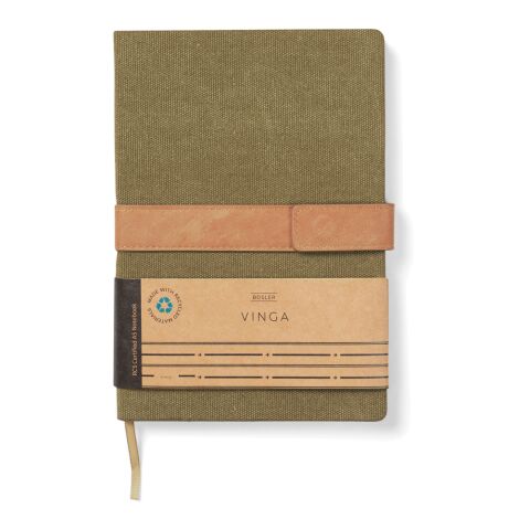 VINGA Bosler Notizbuch aus RCS recyceltem Canvas grün | ohne Werbeanbringung | Nicht verfügbar | Nicht verfügbar