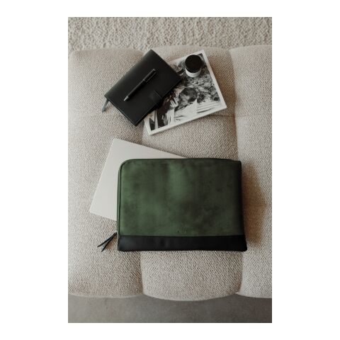 VINGA Marlow 14" Laptop Sleeve aus RCS recyceltem Polyester grün-schwarz | ohne Werbeanbringung | Nicht verfügbar | Nicht verfügbar