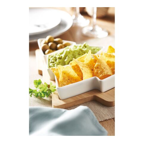 Tablett mit Schalen weiß | ohne Werbeanbringung | Nicht verfügbar | Nicht verfügbar