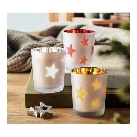 LED-Teelicht im Glashalter rot | ohne Werbeanbringung | Nicht verfügbar | Nicht verfügbar