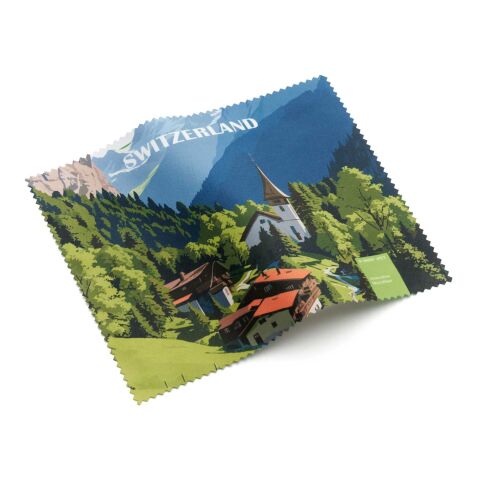 POLYCLEAN rPET Brillentuch im Pergaminbeutel, All-Inclusive-Paket  4C-Digitaldruck | 15 x 15 cm