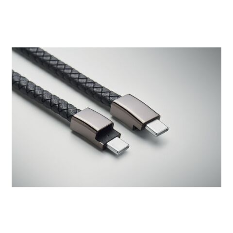 60W Flecht-Armband-Ladekabel schwarz | ohne Werbeanbringung | Nicht verfügbar | Nicht verfügbar