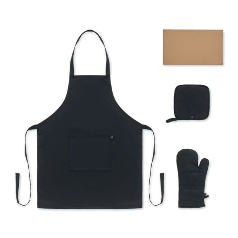 Küchen-Set recy. Baumwolle schwarz