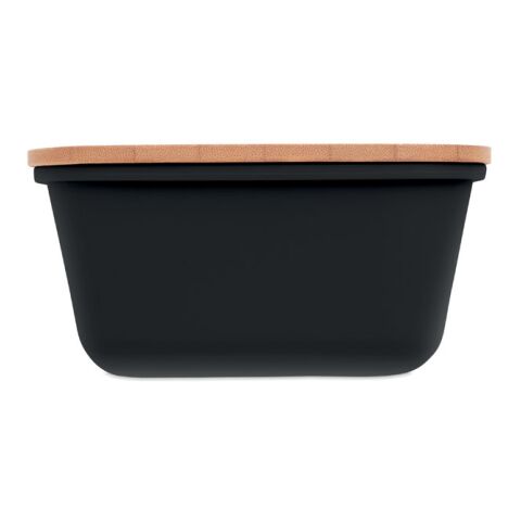 Lunch box mit bambus deckel schwarz | ohne Werbeanbringung | Nicht verfügbar | Nicht verfügbar | Nicht verfügbar