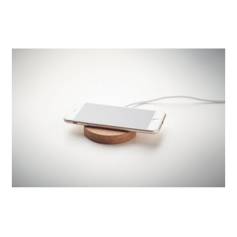 Induktive Ladestation rund aus Kork beige | ohne Werbeanbringung | Nicht verfügbar | Nicht verfügbar