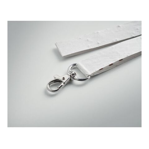 Lanyard mit Samenpapier weiß | ohne Werbeanbringung | Nicht verfügbar | Nicht verfügbar | Nicht verfügbar