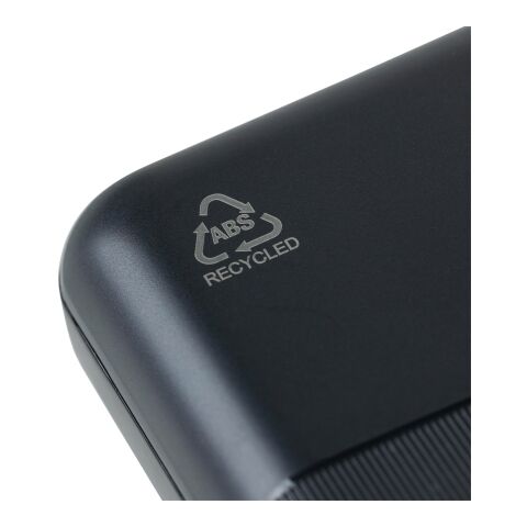 Recycelte ABS-Powerbank Rayen Schwarz | ohne Werbeanbringung