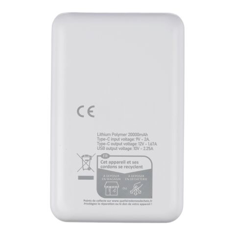 Recycelte ABS-Powerbank Rayen Weiß | ohne Werbeanbringung | Nicht verfügbar | Nicht verfügbar