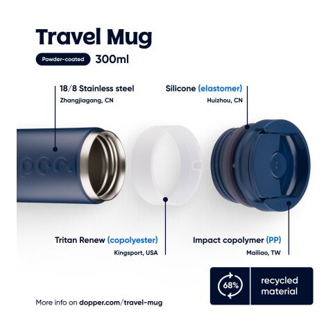 Dopper Reisebecher 300 ml blau | ohne Werbeanbringung | Nicht verfügbar | Nicht verfügbar