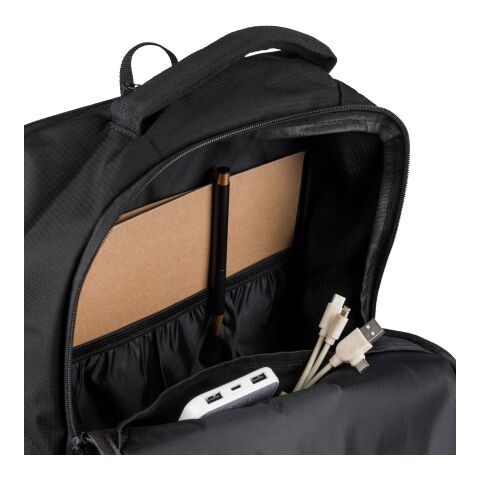 rPET (300D) Polyester Ocean Bound Rucksack Tova Schwarz | ohne Werbeanbringung | Nicht verfügbar | Nicht verfügbar