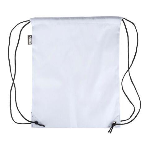rPET 210D Polyester Rucksack mit Kordelzug Calix Weiß