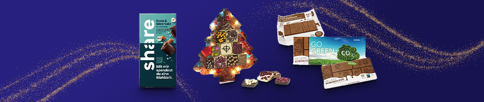 Schokolade zu Weihnachten bedrucken