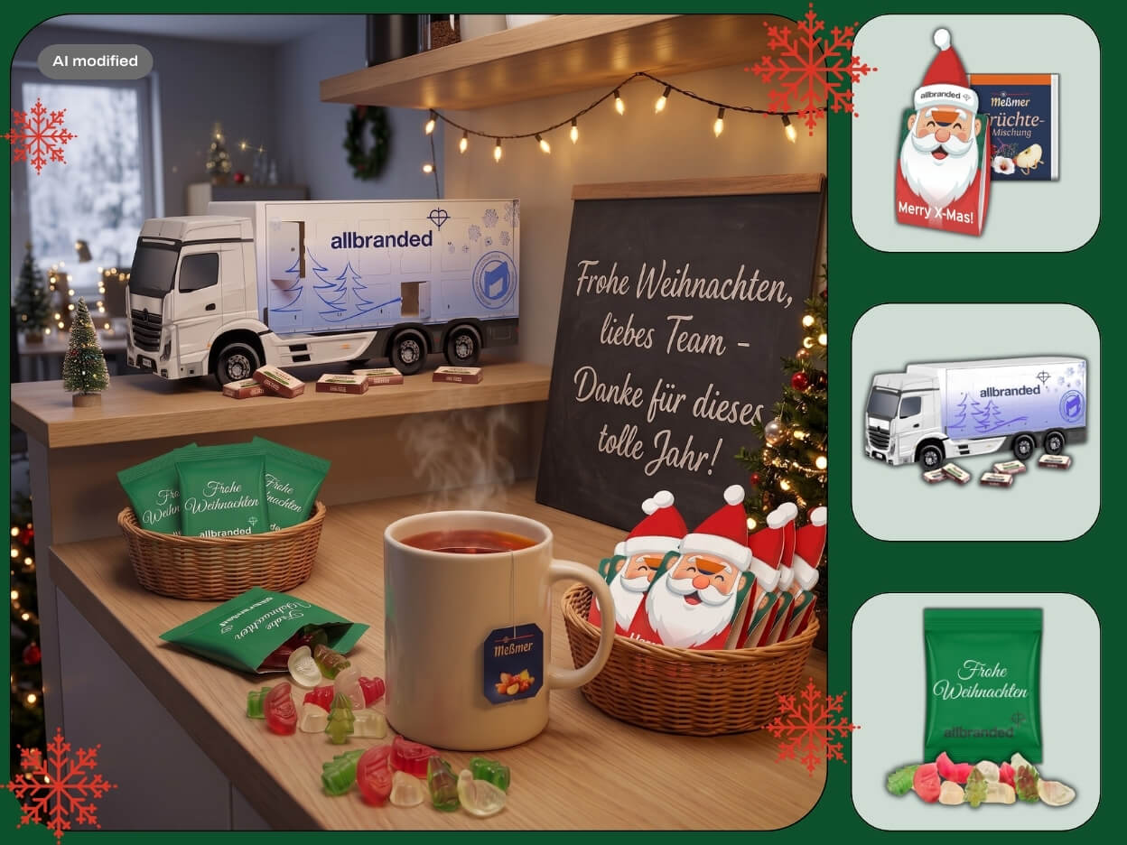 Weihnachtliche Werbegeschenke mit Logo